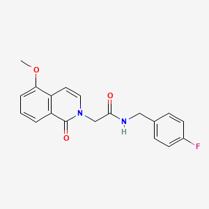 molecular formula C19H17FN2O3 B2467237 N-(4-氟苄基)-2-(5-甲氧基-1-氧代异喹啉-2(1H)-基)乙酰胺 CAS No. 868223-68-1