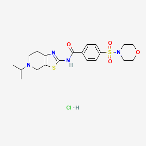 molecular formula C20H27ClN4O4S2 B2467240 N-(5-isopropyl-4,5,6,7-tetrahydrothiazolo[5,4-c]pyridin-2-yl)-4-(morpholinosulfonyl)benzamide hydrochloride CAS No. 1189666-11-2
