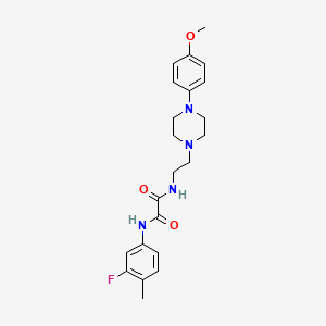 molecular formula C22H27FN4O3 B2467245 N1-(3-fluoro-4-methylphenyl)-N2-(2-(4-(4-methoxyphenyl)piperazin-1-yl)ethyl)oxalamide CAS No. 1049569-99-4