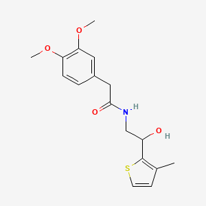 molecular formula C17H21NO4S B2467247 2-(3,4-dimethoxyphenyl)-N-(2-hydroxy-2-(3-methylthiophen-2-yl)ethyl)acetamide CAS No. 1351622-61-1
