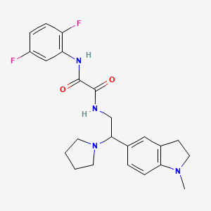 molecular formula C23H26F2N4O2 B2467274 N1-(2,5-二氟苯基)-N2-(2-(1-甲基吲哚-5-基)-2-(吡咯啉-1-基)乙基)草酰胺 CAS No. 921923-79-7