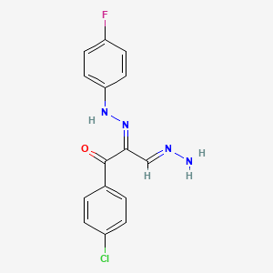 molecular formula C15H12ClFN4O B2467276 (2Z,3E)-1-(4-氯苯基)-2-[2-(4-氟苯基)肼-1-亚基]-3-肼亚基丙-1-酮 CAS No. 338414-21-4