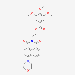 molecular formula C28H28N2O8 B2467283 2-(6-Morpholin-4-yl-1,3-dioxobenzo[de]isoquinolin-2-yl)ethyl 3,4,5-trimethoxybenzoate CAS No. 326018-02-4