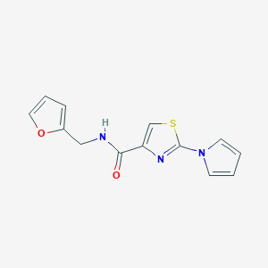 molecular formula C13H11N3O2S B2467285 N-(furan-2-ylmethyl)-2-(1H-pyrrol-1-yl)thiazole-4-carboxamide CAS No. 1206993-39-6