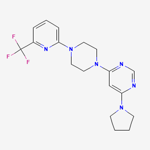4-Pyrrolidin-1-yl-6-[4-[6-(trifluoromethyl)pyridin-2-yl]piperazin-1-yl]pyrimidine