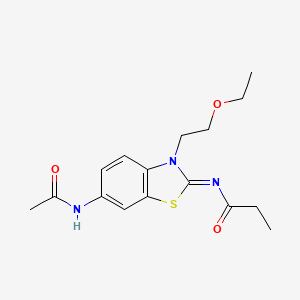 (Z)-N-(6-acetamido-3-(2-ethoxyethyl)benzo[d]thiazol-2(3H)-ylidene)propionamide