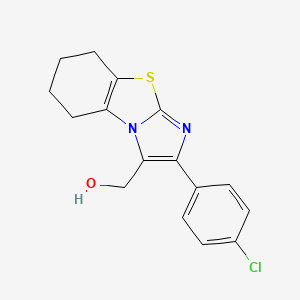 molecular formula C16H15ClN2OS B2467293 [2-(4-氯苯基)-5,6,7,8-四氢咪唑并[2,1-b][1,3]苯并噻唑-3-基]甲醇 CAS No. 866009-41-8