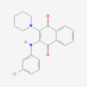 molecular formula C21H19ClN2O2 B2467295 2-(3-Chloroanilino)-3-piperidin-1-ylnaphthalene-1,4-dione CAS No. 371139-56-9
