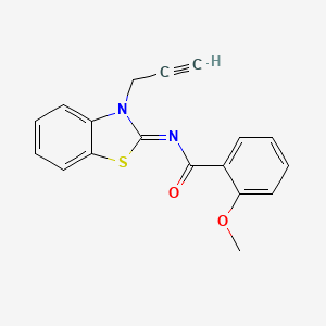 molecular formula C18H14N2O2S B2467297 2-methoxy-N-(3-prop-2-ynyl-1,3-benzothiazol-2-ylidene)benzamide CAS No. 865181-10-8