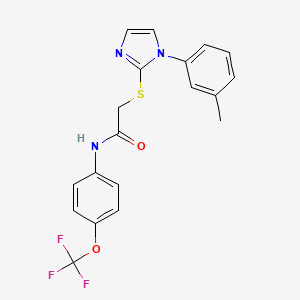 2-[1-(3-methylphenyl)imidazol-2-yl]sulfanyl-N-[4-(trifluoromethoxy)phenyl]acetamide
