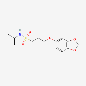 molecular formula C13H19NO5S B2467308 3-(苯并[d][1,3]二氧杂环-5-yloxy)-N-异丙基丙烷-1-磺酰胺 CAS No. 946285-86-5