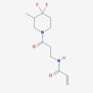 molecular formula C12H18F2N2O2 B2467309 N-[3-(4,4-Difluoro-3-methylpiperidin-1-yl)-3-oxopropyl]prop-2-enamide CAS No. 2198792-76-4