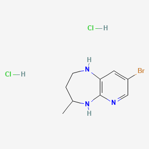 molecular formula C9H14BrCl2N3 B2467317 8-Bromo-4-methyl-2,3,4,5-tetrahydro-1H-pyrido[2,3-b][1,4]diazepine;dihydrochloride CAS No. 2361635-67-6