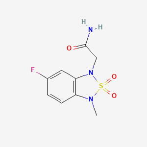 molecular formula C9H10FN3O3S B2467319 2-(6-fluoro-3-methyl-2,2-dioxidobenzo[c][1,2,5]thiadiazol-1(3H)-yl)acetamide CAS No. 2034591-87-0
