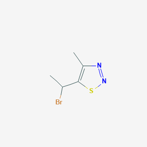 molecular formula C5H7BrN2S B2467321 5-(1-Bromoethyl)-4-methyl-1,2,3-thiadiazole CAS No. 77207-95-5