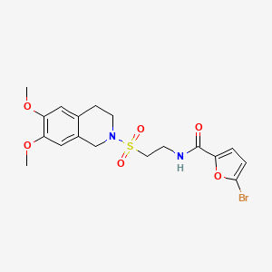 molecular formula C18H21BrN2O6S B2467325 5-bromo-N-(2-((6,7-dimethoxy-3,4-dihydroisoquinolin-2(1H)-yl)sulfonyl)ethyl)furan-2-carboxamide CAS No. 922120-92-1