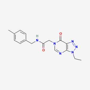 molecular formula C16H18N6O2 B2467338 2-(3-乙基-7-氧代-3H-[1,2,3]三唑并[4,5-d]嘧啶-6(7H)-基)-N-(4-甲基苄基)乙酰胺 CAS No. 1058433-13-8