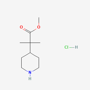 molecular formula C10H20ClNO2 B2467343 Methyl 2-methyl-2-(piperidin-4-yl)propanoate hydrochloride CAS No. 861451-21-0