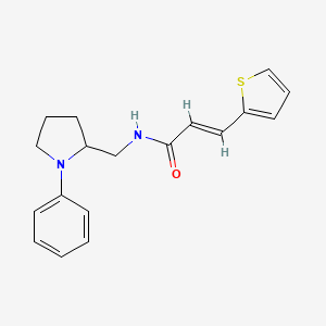 molecular formula C18H20N2OS B2467351 (E)-N-((1-phenylpyrrolidin-2-yl)methyl)-3-(thiophen-2-yl)acrylamide CAS No. 1798415-02-7