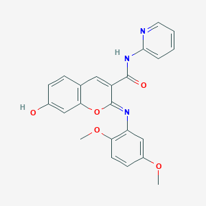 (2Z)-2-[(2,5-dimethoxyphenyl)imino]-7-hydroxy-N-(pyridin-2-yl)-2H-chromene-3-carboxamide