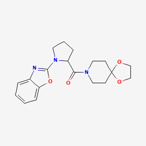 molecular formula C19H23N3O4 B2467359 (1-(Benzo[d]oxazol-2-yl)pyrrolidin-2-yl)(1,4-dioxa-8-azaspiro[4.5]decan-8-yl)methanone CAS No. 1796886-04-8