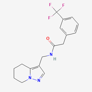 molecular formula C17H18F3N3O B2467365 N-((4,5,6,7-tetrahydropyrazolo[1,5-a]pyridin-3-yl)methyl)-2-(3-(trifluoromethyl)phenyl)acetamide CAS No. 2034337-41-0
