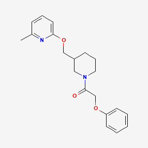 molecular formula C20H24N2O3 B2467391 1-[3-[(6-Methylpyridin-2-yl)oxymethyl]piperidin-1-yl]-2-phenoxyethanone CAS No. 2380043-22-9