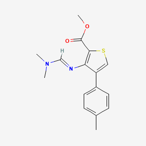 molecular formula C16H18N2O2S B2467396 methyl 3-{[(1E)-(dimethylamino)methylene]amino}-4-(4-methylphenyl)thiophene-2-carboxylate CAS No. 1785844-07-6
