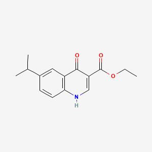 molecular formula C15H17NO3 B2467398 ethyl 4-oxo-6-propan-2-yl-1H-quinoline-3-carboxylate CAS No. 64321-61-5