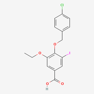 molecular formula C16H14ClIO4 B2467400 4-[(4-Chlorobenzyl)oxy]-3-ethoxy-5-iodobenzoic acid CAS No. 1706449-78-6
