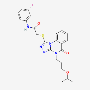 N-(3-fluorophenyl)-2-({5-oxo-4-[3-(propan-2-yloxy)propyl]-4H,5H-[1,2,4]triazolo[4,3-a]quinazolin-1-yl}sulfanyl)acetamide