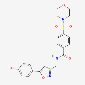 molecular formula C21H20FN3O5S B2467405 N-((5-(4-fluorophenyl)isoxazol-3-yl)methyl)-4-(morpholinosulfonyl)benzamide CAS No. 952967-70-3