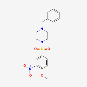 molecular formula C18H21N3O5S B2467414 1-Benzyl-4-((4-methoxy-3-nitrophenyl)sulfonyl)piperazine CAS No. 325694-67-5