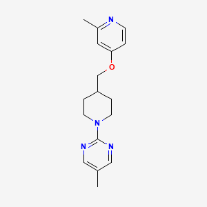 molecular formula C17H22N4O B2467415 5-Methyl-2-[4-[(2-methylpyridin-4-yl)oxymethyl]piperidin-1-yl]pyrimidine CAS No. 2380067-48-9
