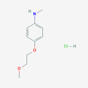 molecular formula C10H16ClNO2 B2467418 4-(2-Methoxyethoxy)-N-methylaniline;hydrochloride CAS No. 2567497-61-2