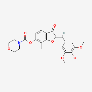 molecular formula C24H25NO8 B2467420 (2Z)-7-methyl-3-oxo-2-(3,4,5-trimethoxybenzylidene)-2,3-dihydro-1-benzofuran-6-yl morpholine-4-carboxylate CAS No. 859663-23-3