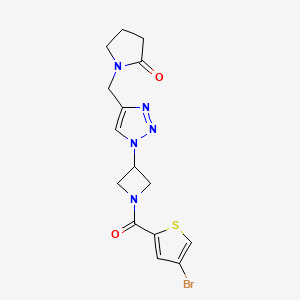 1-((1-(1-(4-bromothiophene-2-carbonyl)azetidin-3-yl)-1H-1,2,3-triazol-4-yl)methyl)pyrrolidin-2-one