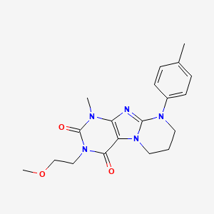 molecular formula C19H23N5O3 B2467430 3-(2-methoxyethyl)-1-methyl-9-(4-methylphenyl)-7,8-dihydro-6H-purino[7,8-a]pyrimidine-2,4-dione CAS No. 846589-48-8