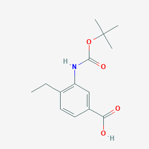 molecular formula C14H19NO4 B2467438 4-Ethyl-3-[(2-methylpropan-2-yl)oxycarbonylamino]benzoic acid CAS No. 2248355-07-7