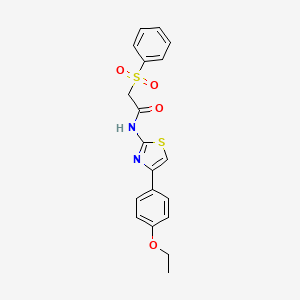 molecular formula C19H18N2O4S2 B2467449 2-(苯磺酰基)-N-[4-(4-乙氧基苯基)-1,3-噻唑-2-基]乙酰胺 CAS No. 898427-58-2