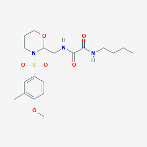 molecular formula C19H29N3O6S B2467453 N1-丁基-N2-((3-((4-甲氧基-3-甲基苯基)磺酰基)-1,3-恶唑烷-2-基)甲基)草酰胺 CAS No. 872986-02-2