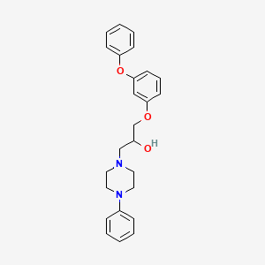 molecular formula C25H28N2O3 B2467454 1-(3-Phenoxyphenoxy)-3-(4-phenylpiperazin-1-yl)propan-2-ol CAS No. 712345-58-9