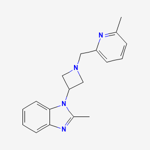molecular formula C18H20N4 B2467457 2-Methyl-1-[1-[(6-methylpyridin-2-yl)methyl]azetidin-3-yl]benzimidazole CAS No. 2380173-71-5