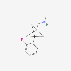 molecular formula C13H16FN B2467460 1-[3-(2-Fluorophenyl)-1-bicyclo[1.1.1]pentanyl]-N-methylmethanamine CAS No. 2287287-45-8