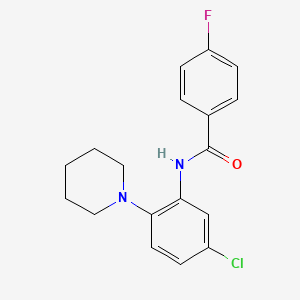 molecular formula C18H18ClFN2O B2467466 N-(5-氯-2-哌啶基苯基)-4-氟苯甲酰胺 CAS No. 847839-63-8