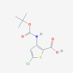 molecular formula C10H12ClNO4S B2467469 3-((tert-Butoxycarbonyl)amino)-5-chlorothiophene-2-carboxylic acid CAS No. 2229142-45-2