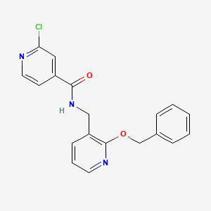 molecular formula C19H16ClN3O2 B2467488 2-chloro-N-[(2-phenylmethoxypyridin-3-yl)methyl]pyridine-4-carboxamide CAS No. 1223398-78-4