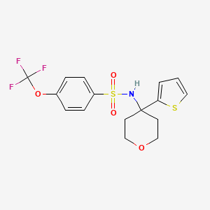 N-(4-(thiophen-2-yl)tetrahydro-2H-pyran-4-yl)-4-(trifluoromethoxy)benzenesulfonamide