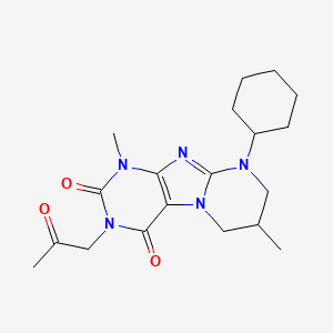 9-cyclohexyl-1,7-dimethyl-3-(2-oxopropyl)-6,7,8,9-tetrahydropyrimido[2,1-f]purine-2,4(1H,3H)-dione