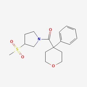 (3-(methylsulfonyl)pyrrolidin-1-yl)(4-phenyltetrahydro-2H-pyran-4-yl)methanone